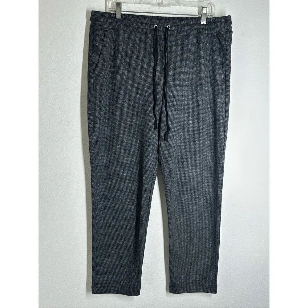 Loft Women’s Black White Jogger Pants Elastic Waist Drawstring Size L